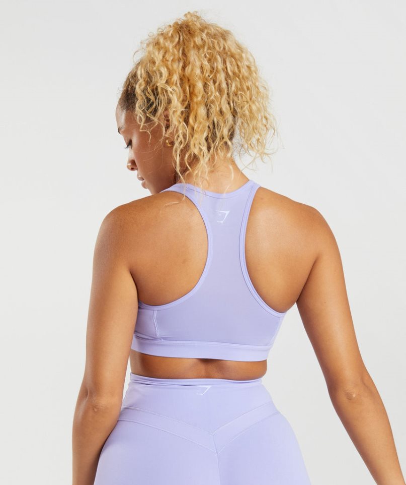 Women's Gymshark Whitney Mesh Sports Bra Purple | NZ 3QIXDH